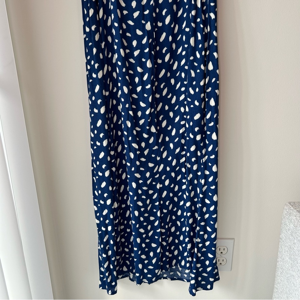 Reformation Crimini Midi Dress Navy Blue and White Print Size 6 - Picture 12 of 14